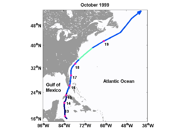 Figure 16.4: Track of Hurricane Irene