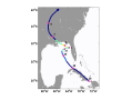 Figure 18.10: Track of Hurricane Elena