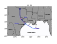 Figure 25.2: Track of the Galveston Hurricane of 1943